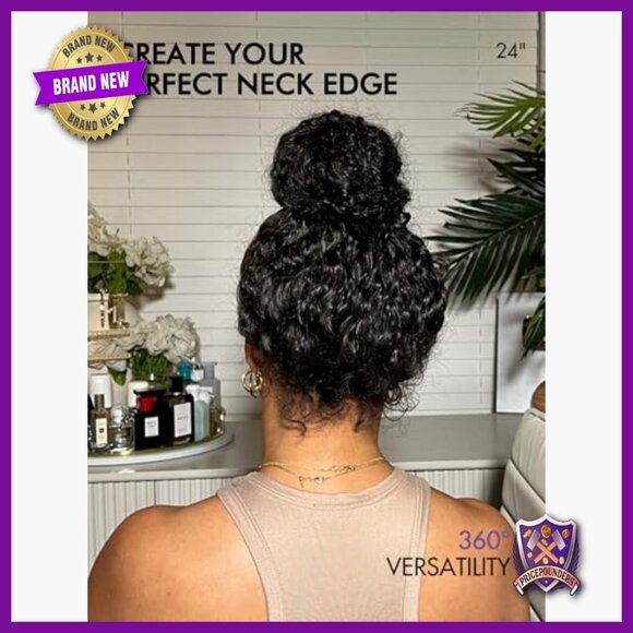 Human Hair Wig 360 Lace Front Glueless Water Wave Petite Fit
